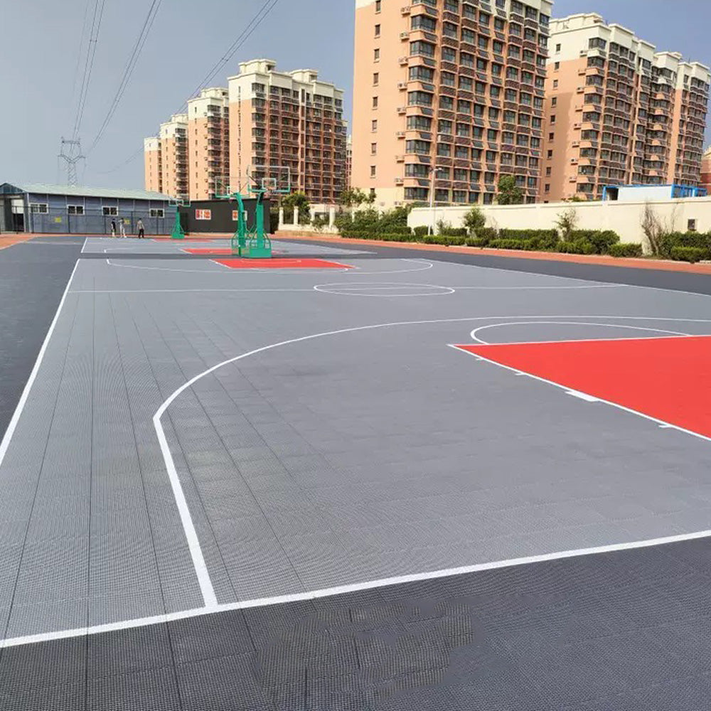 Beable Heavy-Duty Interlocking Sports Floor Tiles for Basketball Courts – Custom White Lines Available