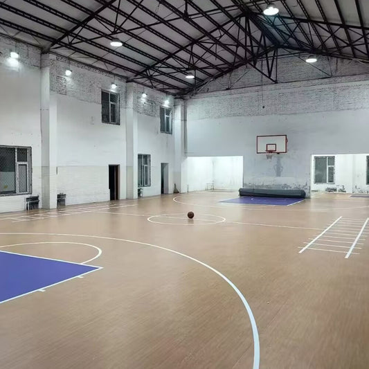 Beable Premium Basketball PVC Flooring Roll | Marked Lines + Logo Custom | Direct Factory Price