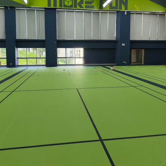 Beable PVC Badminton Flooring with White Court Lines | Door-to-Door Service | For Europe & Australia Clubs