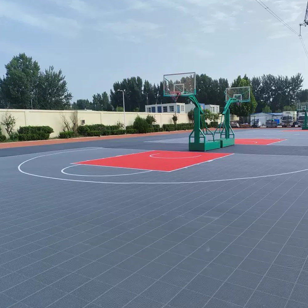 Beable Heavy-Duty Interlocking Sports Floor Tiles for Basketball Courts – Custom White Lines Available