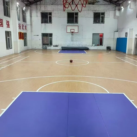 Beable Premium Basketball PVC Flooring Roll | Marked Lines + Logo Custom | Direct Factory Price