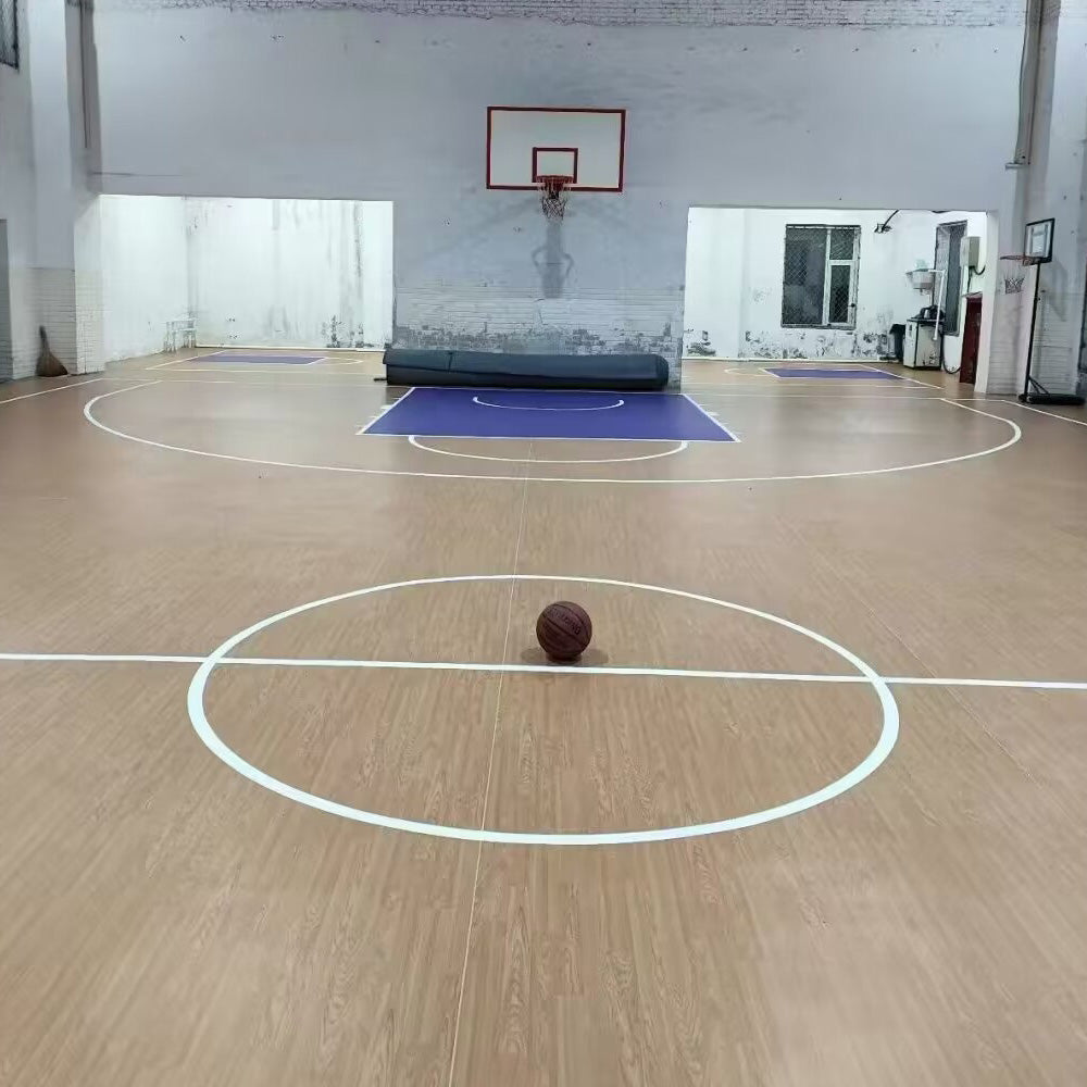 Beable Premium Basketball PVC Flooring Roll | Marked Lines + Logo Custom | Direct Factory Price