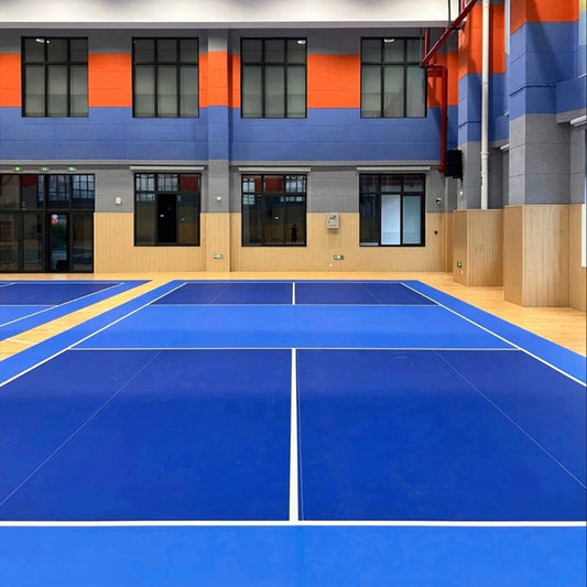 Suelo de PVC personalizado para cancha de pickleball interior de Beable: opciones multicolor, ideal para gimnasios y clubes