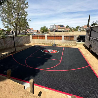 Beable PP Interlocking Floor Tiles for Home Basketball Court | Logo & Line Customization