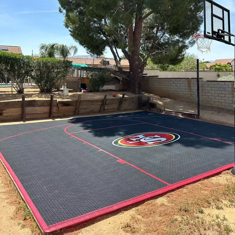 Beable PP Interlocking Floor Tiles for Home Basketball Court | Logo & Line Customization