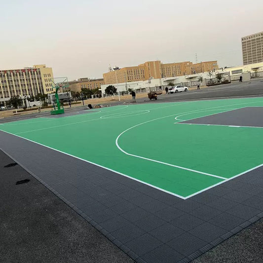 Beable Custom PVC Interlocking Flooring for School & Club Basketball Courts – With Game Lines