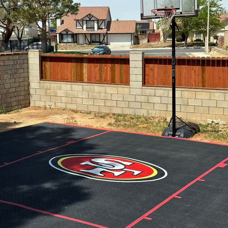 Beable PP Interlocking Floor Tiles for Home Basketball Court | Logo & Line Customization