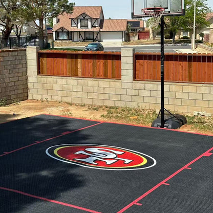 Beable PP Interlocking Floor Tiles for Home Basketball Court | Logo & Line Customization