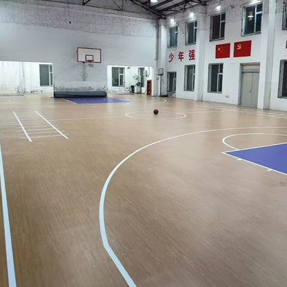 Beable Premium Basketball PVC Flooring Roll | Marked Lines + Logo Custom | Direct Factory Price